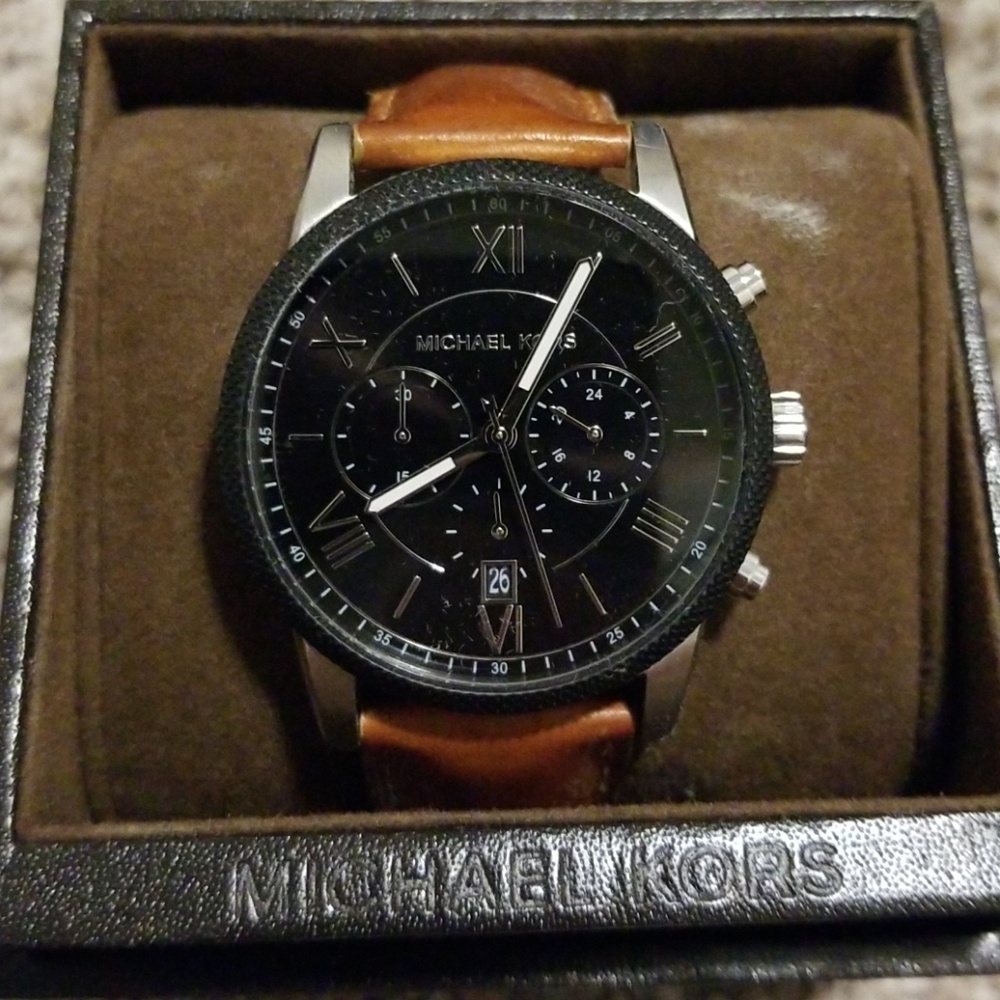Michael Kors tan leather watch